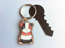 Load image into Gallery viewer, Seconds - Guinea pig keyring, wooden cavy key fob