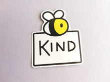 Load image into Gallery viewer, Be kind sticker, cute positive bee vinyl decal