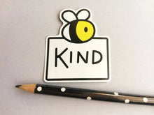 Load image into Gallery viewer, Be kind sticker, cute positive bee vinyl decal