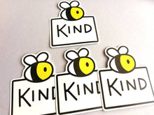Load image into Gallery viewer, Be kind sticker, cute positive bee vinyl decal