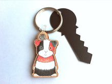 Load image into Gallery viewer, Seconds - Guinea pig keyring, wooden cavy key fob