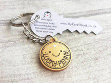 Load image into Gallery viewer, Lucky penny keyring. Cute good luck acrylic charm. New home, job, exams, interview, bingo, superstition, cute key fob, key chain, bag charm