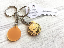 Load image into Gallery viewer, Lucky penny keyring. Cute good luck acrylic charm. New home, job, exams, interview, bingo, superstition, cute key fob, key chain, bag charm