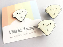 Load image into Gallery viewer, A little bit of strength enamel pin, cute glitter positive enamel brooch, supportive, friendship, caring enamel badges