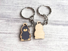 Load image into Gallery viewer, Tiny motivational mole keyring, mini wooden mole key fob, eco friendly wood, mole key chain, bag charm