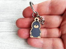 Load image into Gallery viewer, Tiny motivational mole keyring, mini wooden mole key fob, eco friendly wood, mole key chain, bag charm