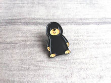 Load image into Gallery viewer, Little mole enamel pin, mini cute dark grey mole badge