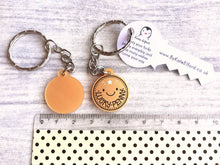 Load image into Gallery viewer, Lucky penny keyring. Cute good luck acrylic charm. New home, job, exams, interview, bingo, superstition, cute key fob, key chain, bag charm