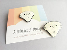 Load image into Gallery viewer, A little bit of strength enamel pin, cute glitter positive enamel brooch, supportive, friendship, caring enamel badges