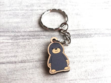 Load image into Gallery viewer, Tiny motivational mole keyring, mini wooden mole key fob, eco friendly wood, mole key chain, bag charm