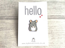 Load image into Gallery viewer, Seconds - Mini chinchilla enamel pins, light grey and dark grey