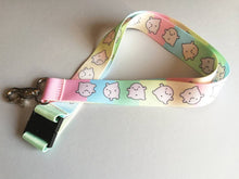 Load image into Gallery viewer, Cute rainbow lanyard, a little blob of happiness, quick release, ID holder, positive, supportive gift