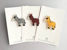 Load image into Gallery viewer, Little donkey recycled acrylic pin