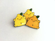 Load image into Gallery viewer, A little bit of zing enamel pin, cute glitter lemon enamel brooch, supportive, positive enamel badge
