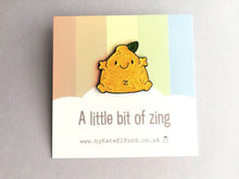 Load image into Gallery viewer, A little bit of zing enamel pin, cute glitter lemon enamel brooch, supportive, positive enamel badge