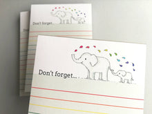 Load image into Gallery viewer, Elephant notepad, A6 small rainbow note pad, don't forget jotter pad