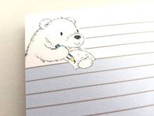 Load image into Gallery viewer, Polar bear notepad, A6 note pad, small lined planner, a beary important to do list, jotter pad