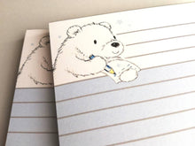 Load image into Gallery viewer, Polar bear notepad, A6 note pad, small lined planner, a beary important to do list, jotter pad