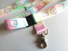 Load image into Gallery viewer, Cute rainbow lanyard, a little blob of happiness, quick release, ID holder, positive, supportive gift
