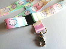 Load image into Gallery viewer, Cute rainbow lanyard, a little blob of happiness, quick release, ID holder, positive, supportive gift