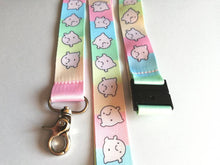 Load image into Gallery viewer, Cute rainbow lanyard, a little blob of happiness, quick release, ID holder, positive, supportive gift