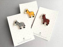 Load image into Gallery viewer, Little donkey recycled acrylic pin