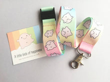 Load image into Gallery viewer, Cute rainbow lanyard, a little blob of happiness, quick release, ID holder, positive, supportive gift
