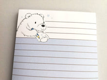 Load image into Gallery viewer, Polar bear notepad, A6 note pad, small lined planner, a beary important to do list, jotter pad