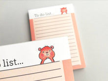Load image into Gallery viewer, Hamster notepad, cute small note book, ginger hamster jotter pad