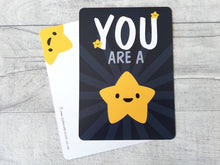 Load image into Gallery viewer, You are a star postcard. A happy, positive message for posting or framing. Thank you post card, well done, you got this, teacher gift