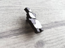 Load image into Gallery viewer, Sheep pin, cute wooden sheep brooch, eco friendly