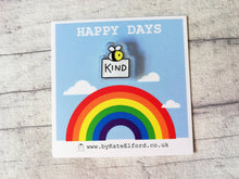Load image into Gallery viewer, Very tiny bee magnet, very small recycled acrylic be kind, mini cute happy bee, positive, friendship gift, care, magnet