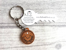 Load image into Gallery viewer, Lucky penny glittery acrylic keyring. Good luck charm, cute little key fob