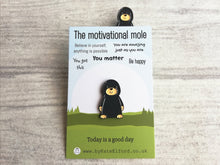 Load image into Gallery viewer, Motivational mole enamel pin, positive gift, you matter pin, small cute mole