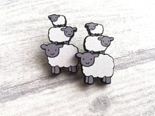 Load image into Gallery viewer, Sheep pin, cute wooden sheep brooch, eco friendly