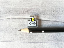 Load image into Gallery viewer, Very tiny bee magnet, very small recycled acrylic be kind, mini cute happy bee, positive, friendship gift, care, magnet