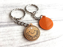 Load image into Gallery viewer, Lucky penny glittery acrylic keyring. Good luck charm, cute little key fob