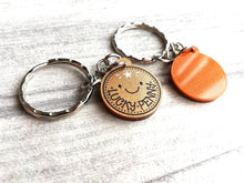 Load image into Gallery viewer, Lucky penny glittery acrylic keyring. Good luck charm, cute little key fob