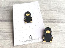 Load image into Gallery viewer, Little mole enamel pin, mini cute dark grey mole badge