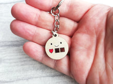 Load image into Gallery viewer, Little love and hugs keyring, cute mini tag, wooden care key chain, eco friendly charm