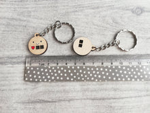 Load image into Gallery viewer, Little love and hugs keyring, cute mini tag, wooden care key chain, eco friendly charm