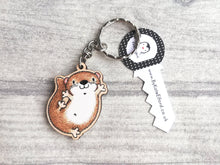 Load image into Gallery viewer, Otter keyring, cute tag, wooden otter key chain, eco friendly charm
