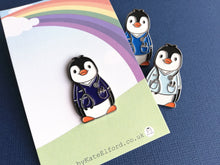 Load image into Gallery viewer, Penguin nurse enamel pin, medical penguin brooch. Boo the penguin care giver, nursing, carer
