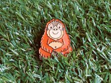 Load image into Gallery viewer, Orangutan enamel pin, mini cute ape badge