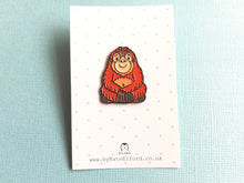 Load image into Gallery viewer, Orangutan enamel pin, mini cute ape badge
