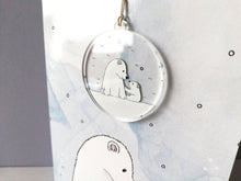 Load image into Gallery viewer, Cute polar bear Christmas card and recycled acrylic decoration