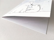 Load image into Gallery viewer, Cute polar bear Christmas card and recycled acrylic decoration