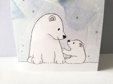 Load image into Gallery viewer, Cute polar bear Christmas card and recycled acrylic decoration