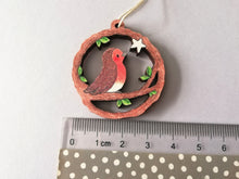 Load image into Gallery viewer, Small robin and star decoration