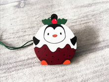 Load image into Gallery viewer, Penguin pudding Christmas decoration